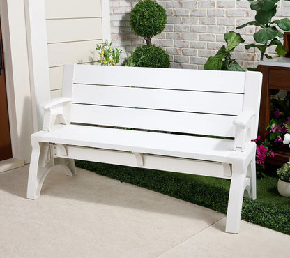 Convert-a-Bench Generation 2 XL Designer Series Multi-Functional Bench-to-Table, Modern Weatherproof Outdoor Patio Furniture Stool and Chairs