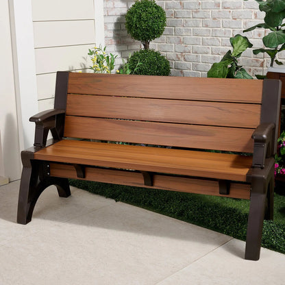 Convert-a-Bench Generation 2 XL Designer Series Multi-Functional Bench-to-Table, Modern Weatherproof Outdoor Patio Furniture Stool and Chairs